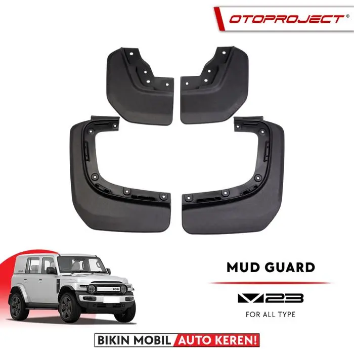 Otoproject - Mud Guard iCar V23 Flexible Material Solid Black | Karpet Lumpur Pelindung Bodi Mobil