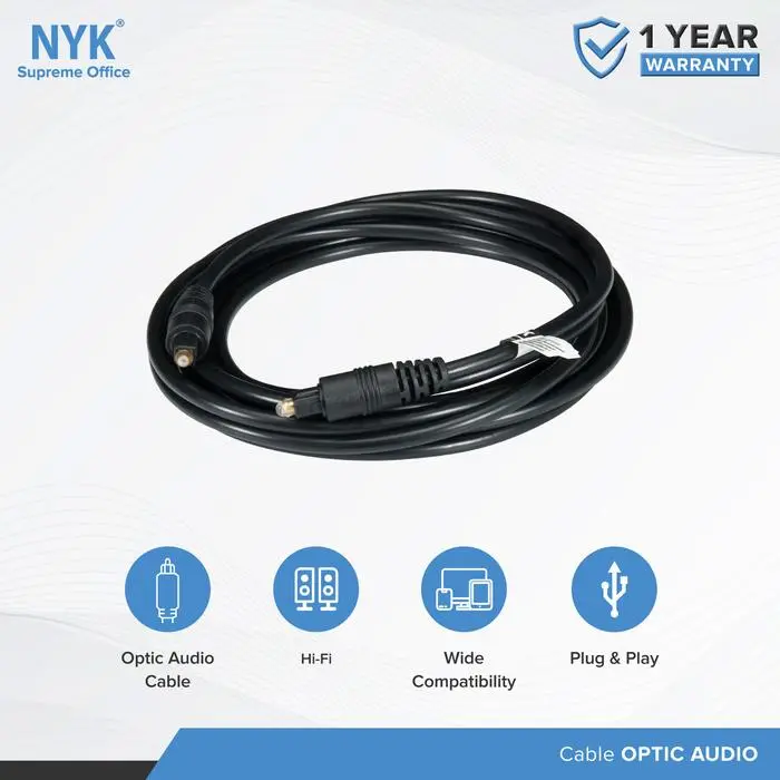KABEL AUDIO NYK DIGITAL FIBER OPTIC TOSLINK CABLE 3M 3 M METER