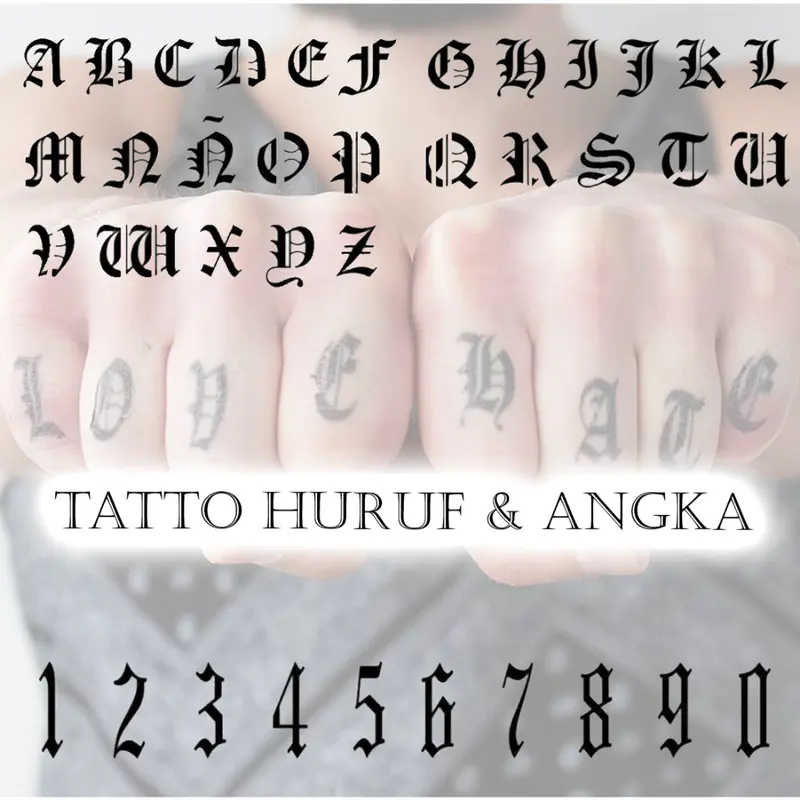 HENNA TATTO TEMPORARY HURUF DAN ANGKA 0