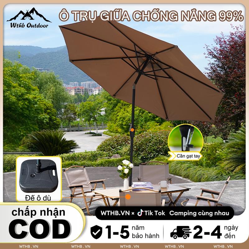  ô dù chính tâm cao cấp có tay quay đường Outdoor Cánh Nệm Che Nắng Sân Vườn Đường Kính Mặt Cánh 2.7M Mở Đóng Bằng Cây Khóa Chất Liệu Bền Bảo Hành 1-5 Tháng 