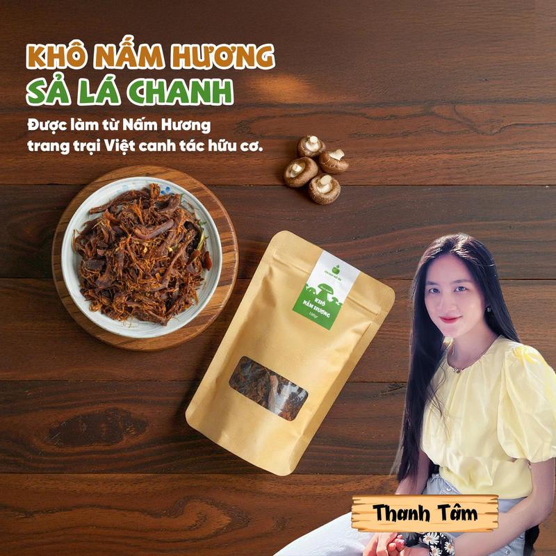 Khô Nấm Hương Sả Lá Chanh Không Tỏi - Làm từ nấm hương hữu cơ Phú Gia - Tiệm Chay Nhà Tâm