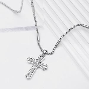 Dây chuyền kim cương xuyên biên giới dành cho nam, zircon trắng, không phai màu, cao cấp, trang sức đa năng dành cho nữ, xuyên biên giới phong cách nóng bỏng