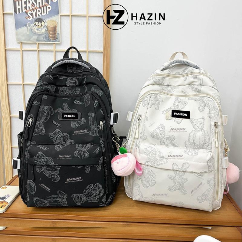 Balo HAZIN đi học nam nữ thời trang cao cấp unisex đựng vừa laptop phong cách Hàn Quốc boho tích hợp ngăn phân loại ba lô
