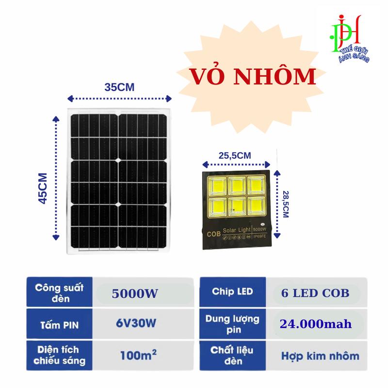    DEAL MỞ BÁN 100 SUẤT   ĐÈN NĂNG LƯỢNG MẶT TRỜI 5000W LED COB SÁNG 16 TIẾNG TIẾT KIỆM ĐIỆN 