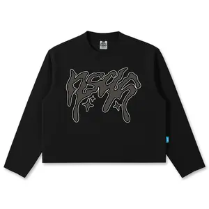 Popsicles Longsleeve Boxy Lengan Panjang Obsidian Hitam - Boxy Longsleeve 20s Kaos Oversize Katun Printing Tee