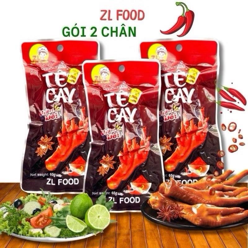 Combo 20 gói chân gà ủ vị nguyên xương TÊ CAY ĐÔI 65g của zlfood (mua 1 nhận 2 chân)