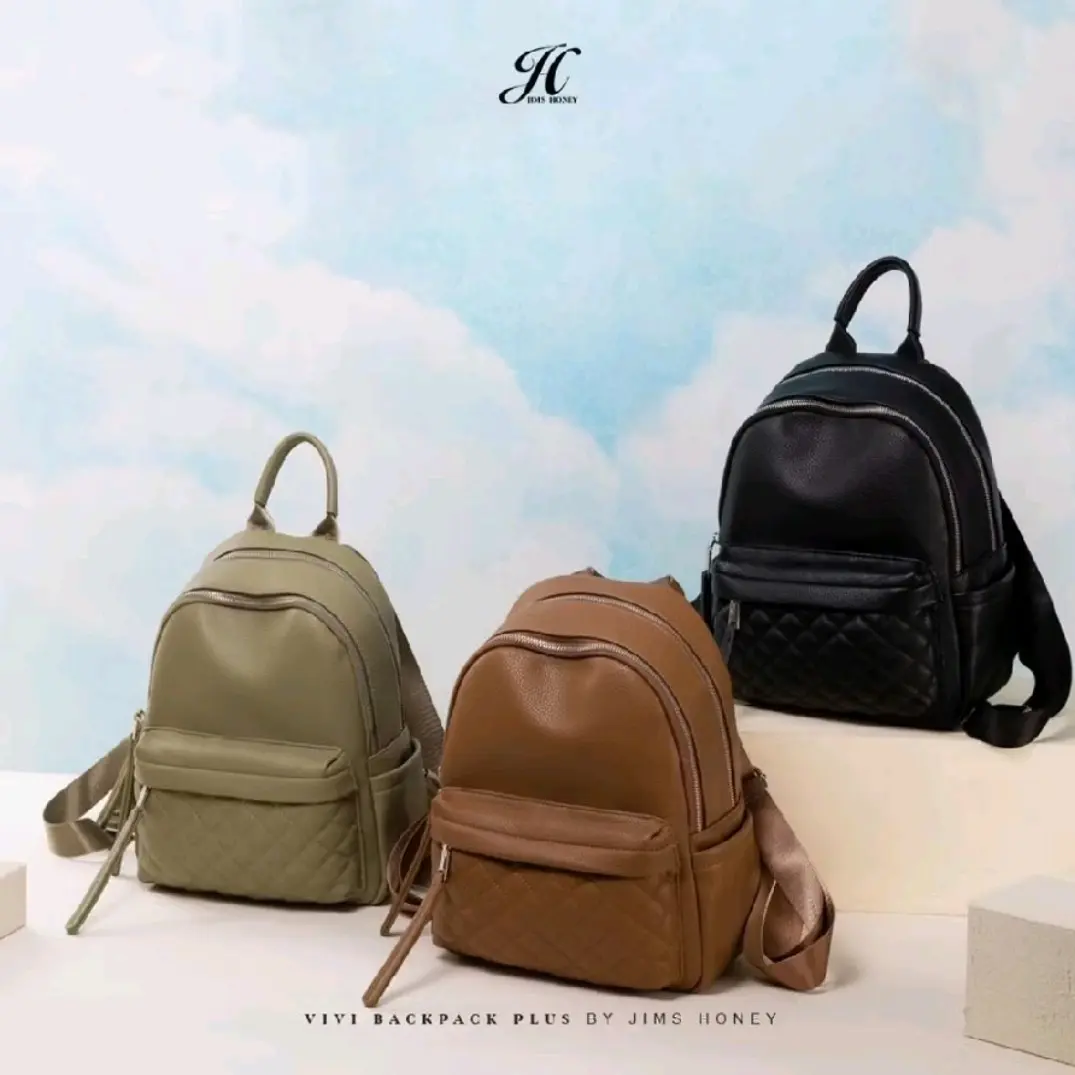 Jims Honey Vivi Backpack Tas Punggung Tas Ransel Tas Kuliah Kerja Kantor Wanita Import Murah Kulit