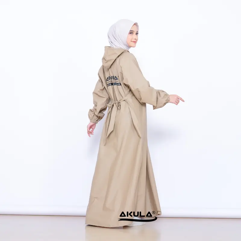 Akula Jas Hujan Gamis Wanita Dewasa Bahan Tebal Awet Anti Rembes 2
