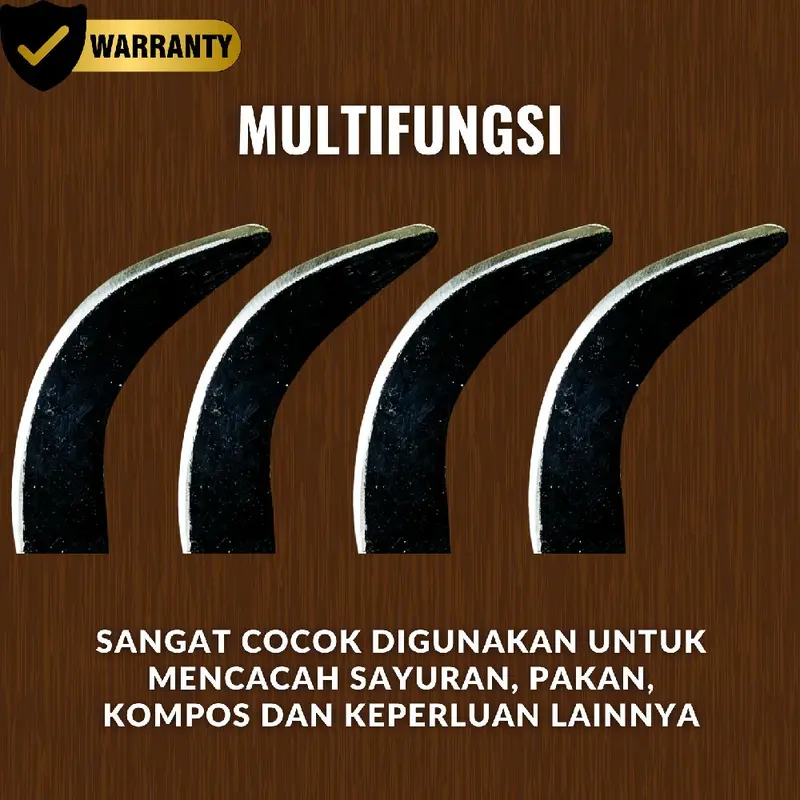 Pisau Pencacah Serba Guna Model Boomerang Material Baja Berkualitas Premium - Solusi Cacah Sayuran & Pakan Ternak Jadi Lebih Cepat, Rapi, & Mudah! | Alat Pemotong Multifungsi Cocok untuk Petani & Peternakan | Super Tajam & Efisien Kitchenware Ayam Kuning 2