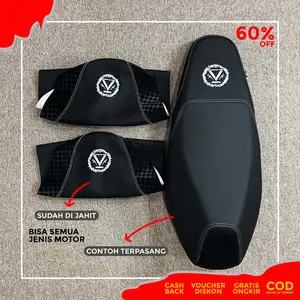 Kulit Jok Motor akna Fortunate Jaitan Tengah X Catur 3D tebal empuk universal matic & bebek Otto Store 2