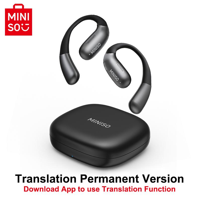 Mendukung 135 headset terjemahan bahasa MINISO X28 AI Smart Translation  Headset True Wireless Hitam