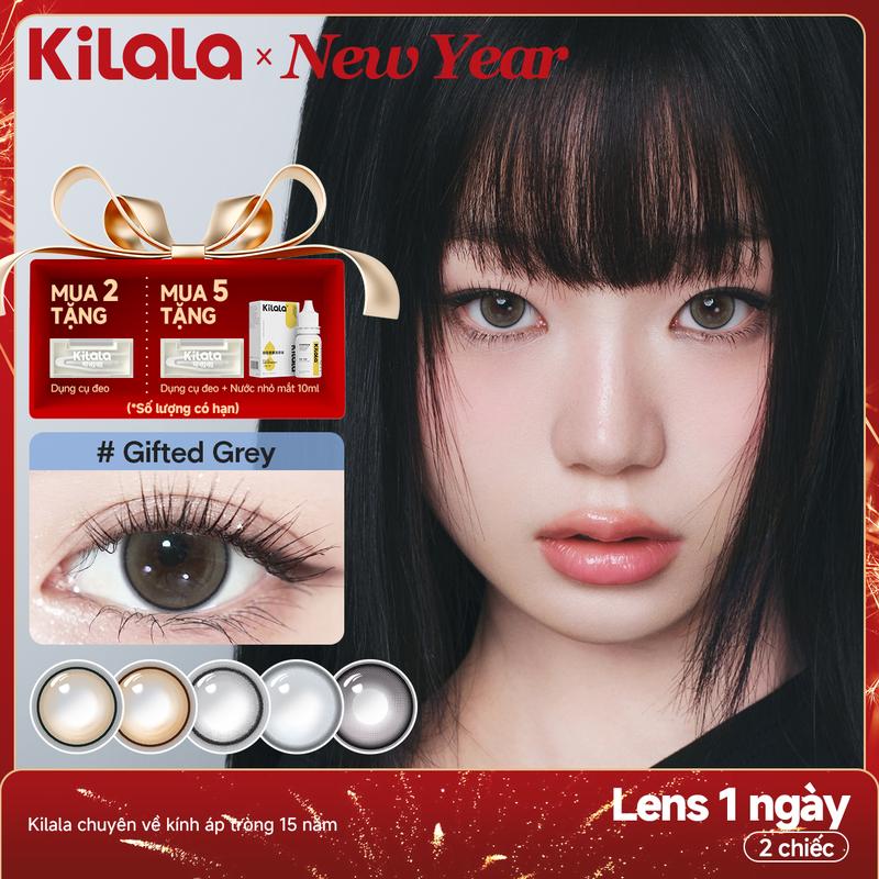 2 chiếc Kilala Lens 1 Ngày kính áp tròng 1 ngày Sens of Lens màu Gifted Brown DIA 14.2-14.5mm độ cận 0-7 lens nâu tự nhiên tươi sáng nâng tông ánh mắt nhẹ nhàng mà nổi bật phù hợp cả đi làm lẫn đi chơi