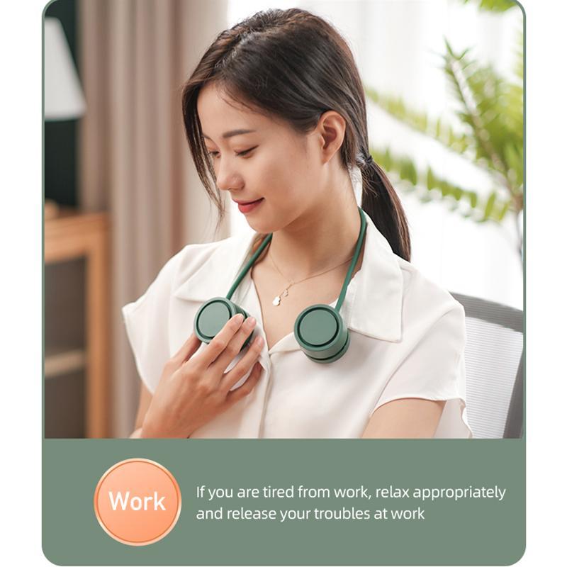 Product Introduction of Portable Leafless Cooling Neck Hanging Fan Aroma Diffuser Neck Fan Aromatherapy Fan 3-Gear Adjustment Fan Portable Mini Fan 25