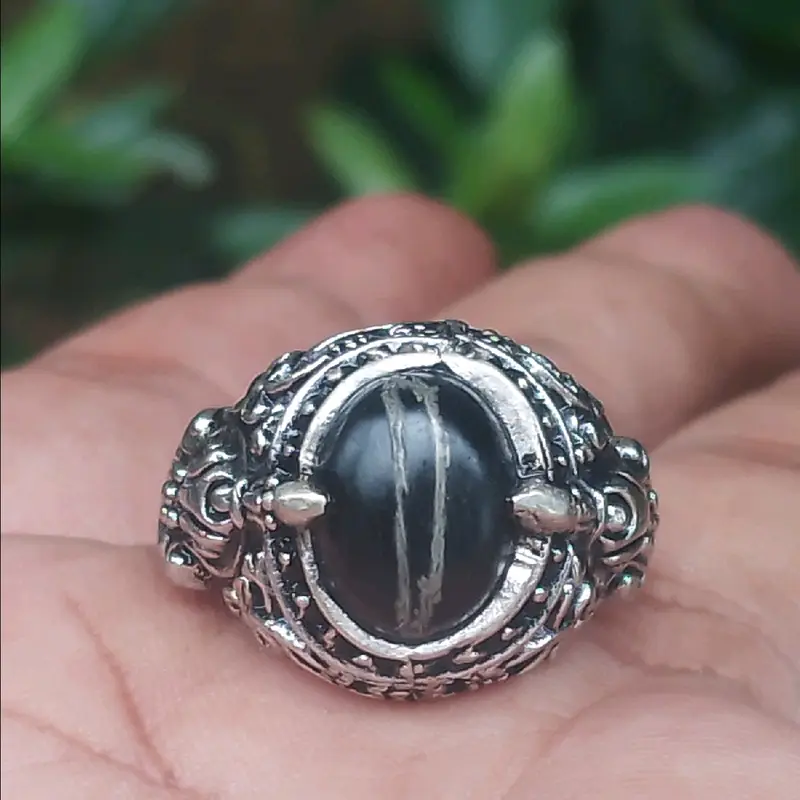 cincin fosil galih kelor serat perak super 0