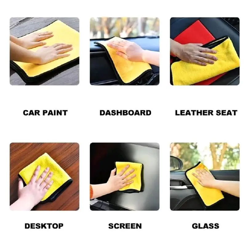 Kain Lap Microfiber 2 Sisi Super Tebal dan Halus 30 x 40 cm Auto Detailing - Best Seller - Rekomendasi Car Mobil 0