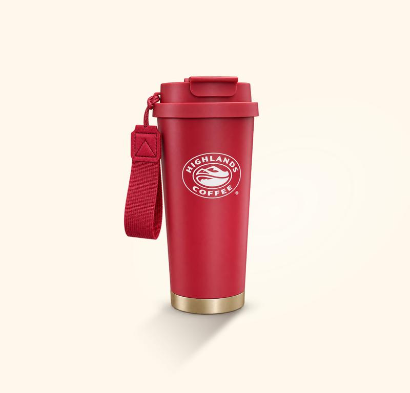 [Quà tặng- Not for sale] Bình giữ nhiệt Highlands Coffee màu đỏ 500ml (0CM224)