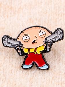Broche de Esmalte de Película Familiar Divertida de Dibujos Animados Americanos, Distintivo Único de Aleación de Zinc, Adecuado para Mochilas, Sombreros y Ropa, Accesorios de Bisutería Divertidos y de Moda