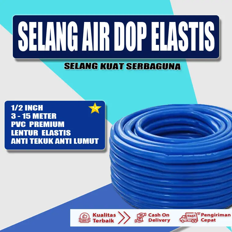 NIMUNA STAR Selang Air 1/2 inch DOP PVC Premium Elastis Anti Tekuk Anti Lumut & Jamur Panjang 3 Hingga 15 Meter Selang Air Premium Fleksibel
