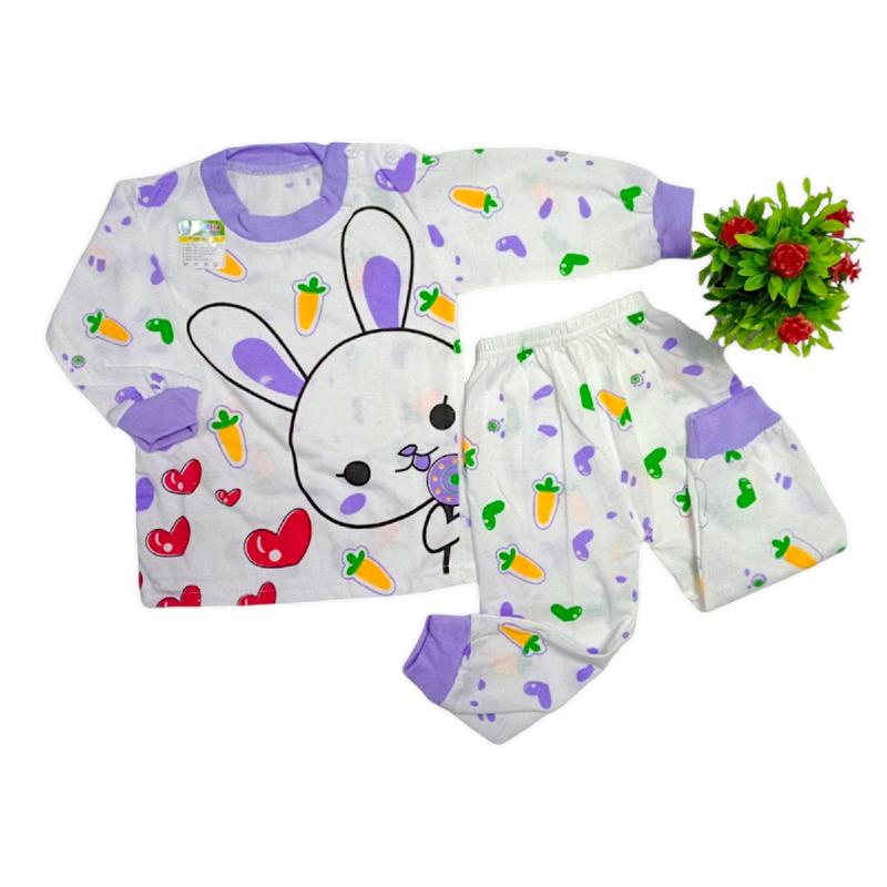 Setelan baju bayi 1pcs/Paket 3Pcs Perempuan Lengan Panjang Motif Kelinci/  Setelan Baju Celana - Katun Lembut Perempuan Fashion Anak Biru Pink 5