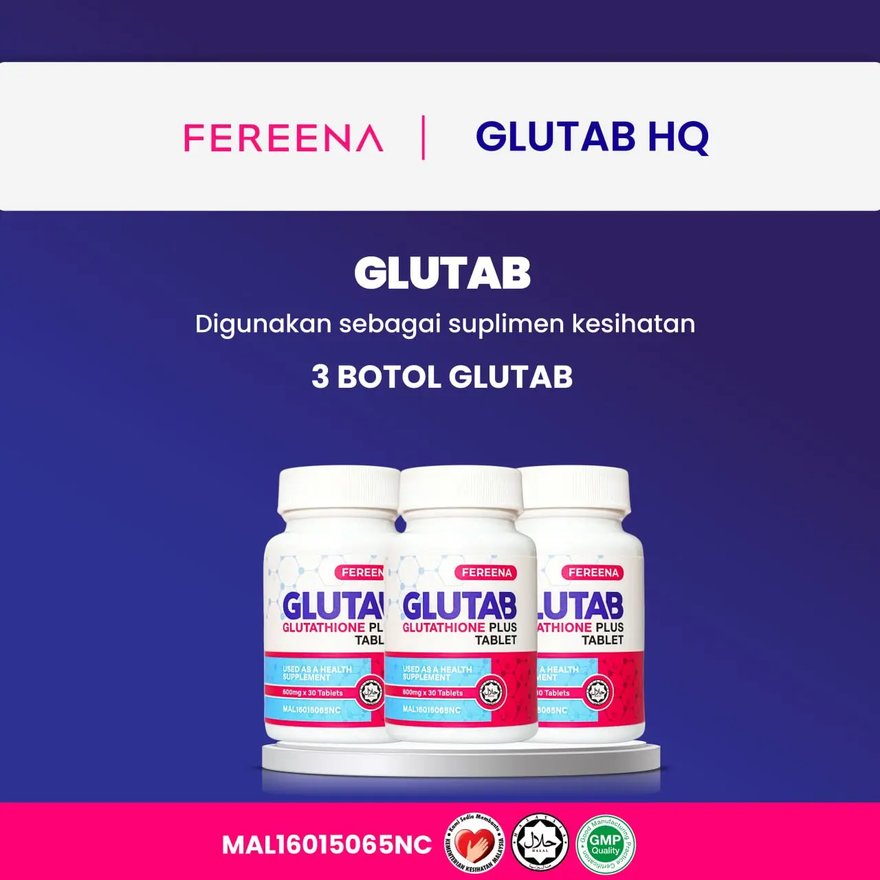 3 Botol Fereena GluTab Glutathione Plus Tablet Chewable Vitamin C 600MG - TikTok Shop Malaysia 3 Botol Fereena GluTab Glutathione Plus Tablet Chewable Vitamin C 600MG - TikTok Shop Malaysia