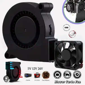 Kipas Pendingin Mini Blower Turbo Fan DC 5V 12V 24V Model Keong Kotak 5 6 7 CM Ball Oil Hydrolic Bearing