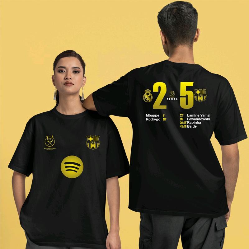 BAJU KAOS DISTRO PRIA KEREN KEKiNIAN T-SHIRT Real Madrid vs Barcelona 2-5 0