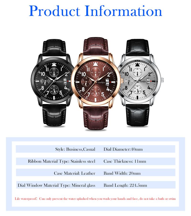 Product Introduction of Sunlifex Jam Tangan Pria Original Anti Air Kuarsa Tali Kulit Jam Tangan Cowok  Watches  SL7004 2