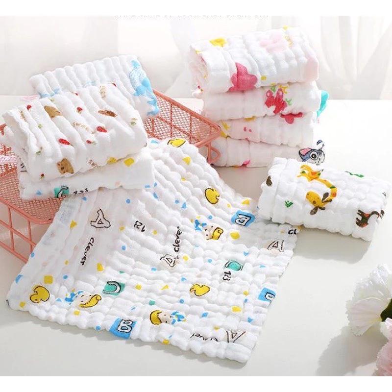  Khăn xô sữa cho bé 6 lớp set 5 khăn mềm mại nhiều họa tiết khăn sữa cho trẻ sơ sinh 