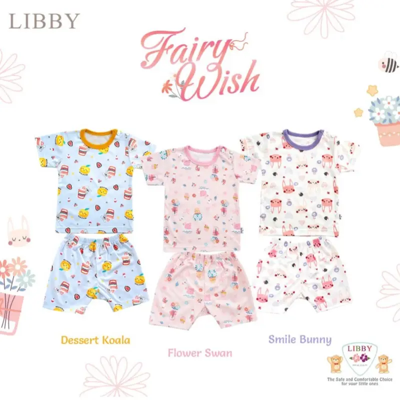 Setelan Libby PANJANG , setelan CPR , setelan PENDEK kancing pundak size S M L XL ( 1 SET ISI 3 STEL ) Parsel Bayi Katun 2