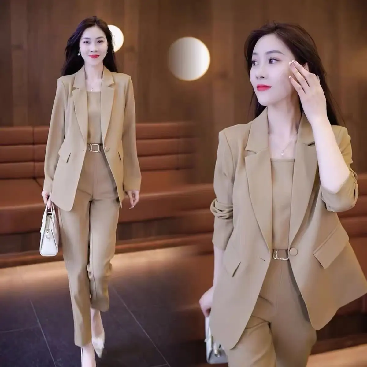 Bộ Đồ Được Thiết Kế Chuyên Nghiệp, Bộ Sưu Tập Mùa Xuân Và Mùa Thu, Bộ Sưu Tập 2024, Bộ Áo Khoác Mỏng Vừa Vặn, Thời Trang, Thanh Lịch, Bộ Đồ Lux Lối Vào, Bộ Đồ Ba Mảnh