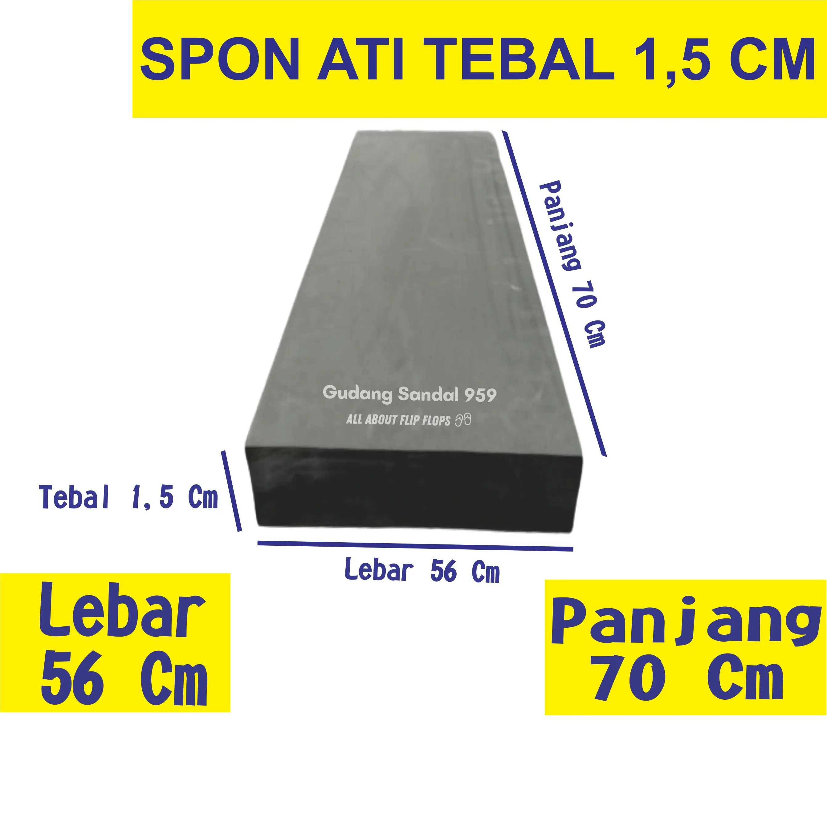 SPON ATI / BUSA ATI / SPON EVA TEBAL 1,5 CM WARNA HITAM UKURAN 56 X 70 CM UNTUK BANTALAN AMPLAS, TARGET PANAHAN DAN KERAJINAN PERAHU KARET DLL