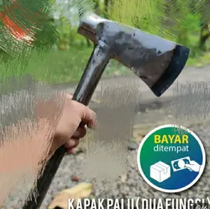 Kampak Palu Gagang Besi-Kampak belah Tajam Baja Asli Sebaguna