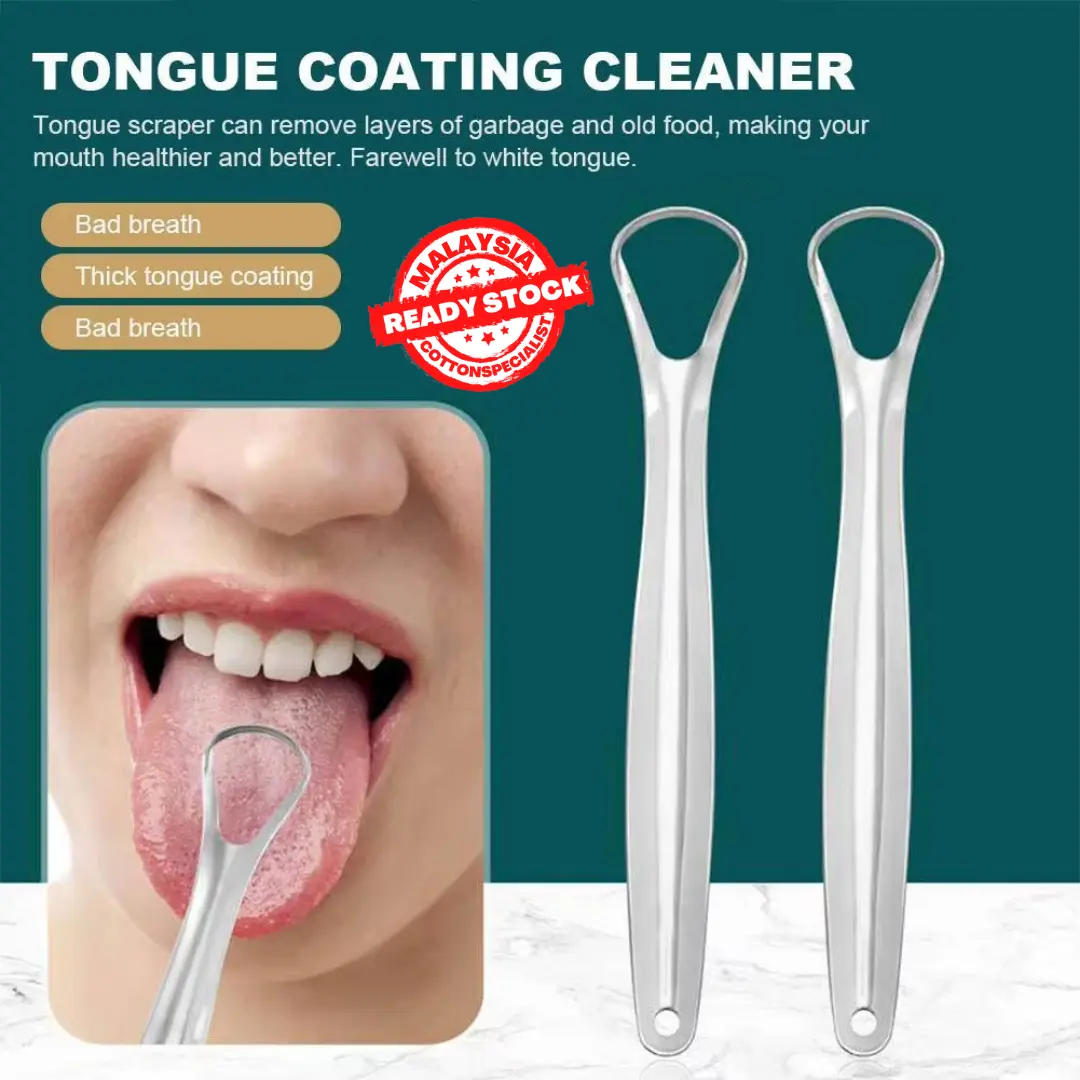 [ READY STOCK ] Stainless Steel Tongue Scarper For Kids & Adult Cleaning Oral Care Tool Reduce Bad Breath