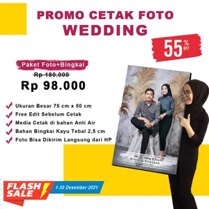 Cetak Foto Custom Bingkai Kayu Blok Ukuran 75x50cm