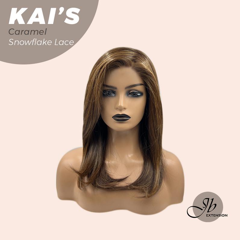 JBEXTENSION【UK】18 Inches Mix Blonde Pre-Cut Snowflake Lace Frontlace Glueless Wig KAI'S【PERMATEASE】 8