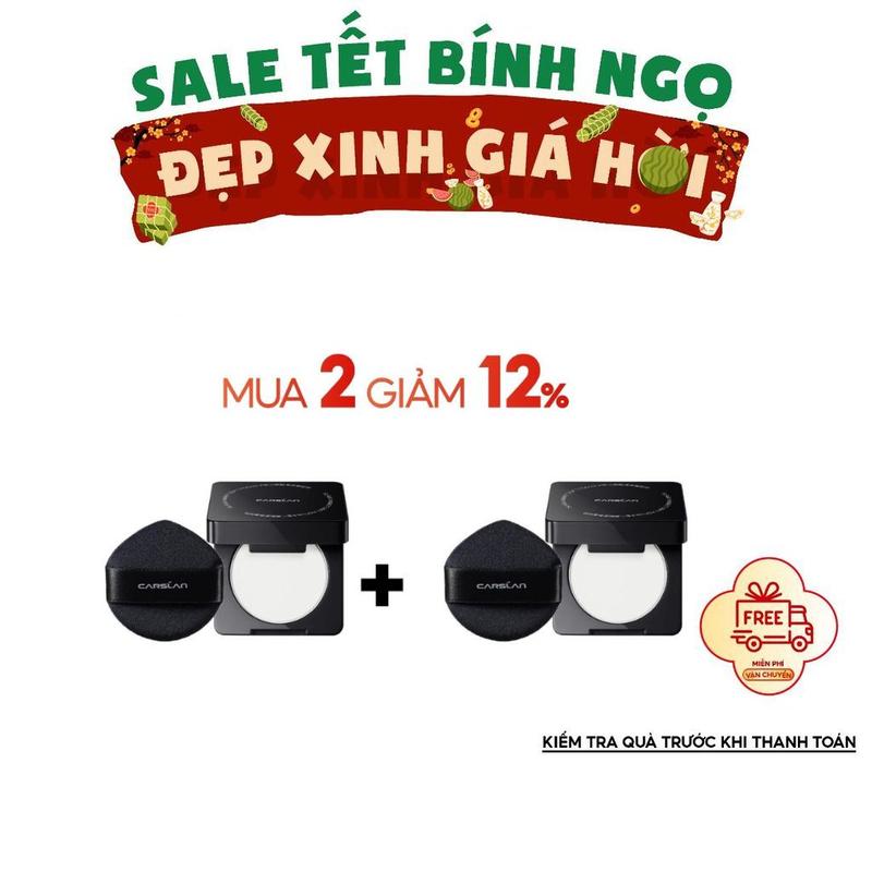 Phấn nén MINI KIỀM DẦU dưỡng ẩm CARSLAN chống nước lâu trôi giảm bóng dầu