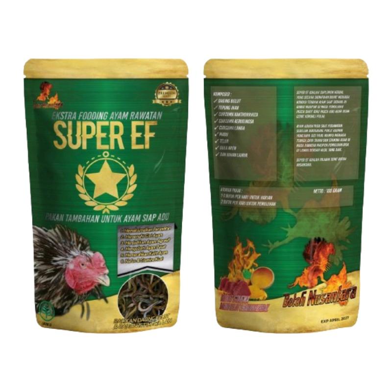 SUPER EF pakan tambahan extra fooding untuk ayam rawatan supaya tenaga dan stamina maksimal nafas panjang agresif kulit merah merona menjaga kesehatan ayam 3