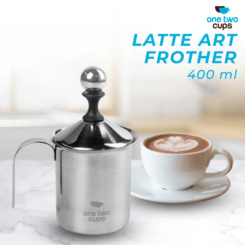 Gelas Kopi Milk Frother Stainless Steel 400ml - Silver