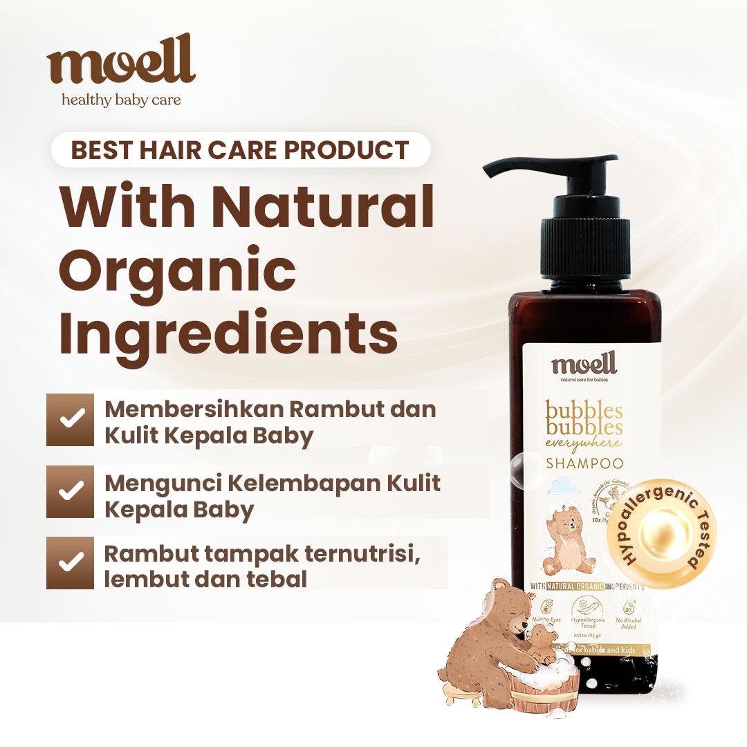 Moell Bubbles Everywhere Shampoo 185gr / Shampo bayi / natural organic/ SLS free / Alkohol Free / Essensial Oil makassar Moell Bubbles Everywhere Shampoo 185gr / Shampo bayi / natural organic/ SLS free / Alkohol Free / Essensial Oil makassar