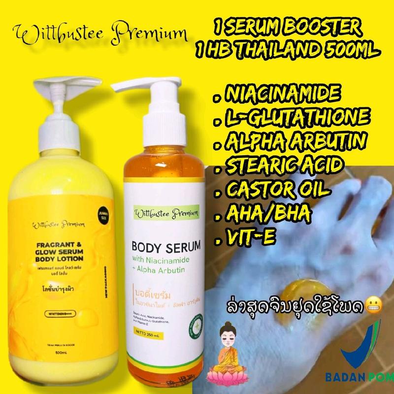 BOOSTER HIGH DOSE & 1hb thailand bpom 500ml ,serum badan booster ,serum pemutih badan,serum badan whitening 1