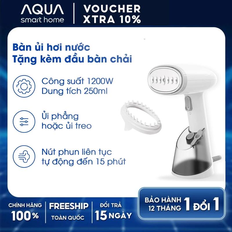 [Độc quyền] Bàn ủi hơi nước cầm tay Aqua SH2502R 250ml có nút phun tự động, đèn cảnh báo, ủi đứng và treo - Bảo hành 12 tháng - Ủi Quần Áo Là Quần Áo Bàn Là Bàn Là Hơi bàn  ủi