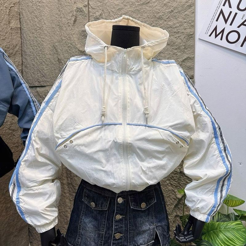 ÁO KHOÁC DÙ NHĂN FORM LỬNG PHỐI SỌC TÚI ĐỨNG 2 LỚP _ chất dù nhăn thoáng mát chống nắng tốt _ size 38kg-65kg có túi trong _Aokhoacquynhanh