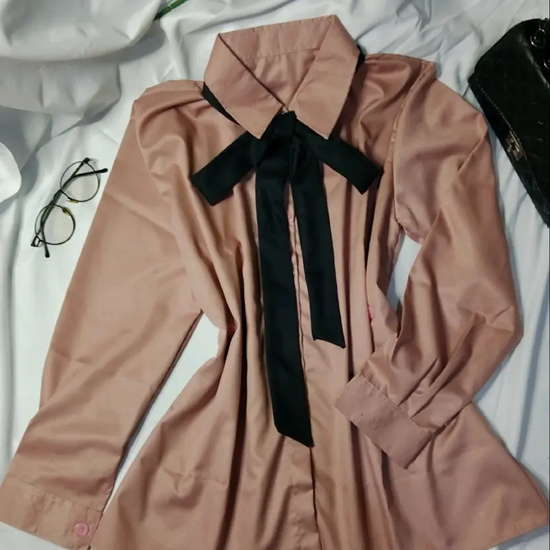 KR - Kemeja Basic Belt Simple Sepuluh Model Kemeja Wanita Remaja Dewasa Formal Kerja Kuliah Kerah Casual Atasan Wanita Ootd Fashion Korean Style Terbaru Murah Baju Kancing Katun Muslim Panjang Toyobo 0