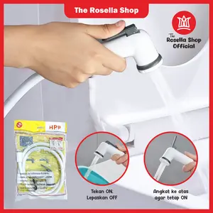 [Rosella] 1 Set Jet Shower Kloset Kamar Mandi bidet Toilet spray Plastik Pvc Karet Hpp