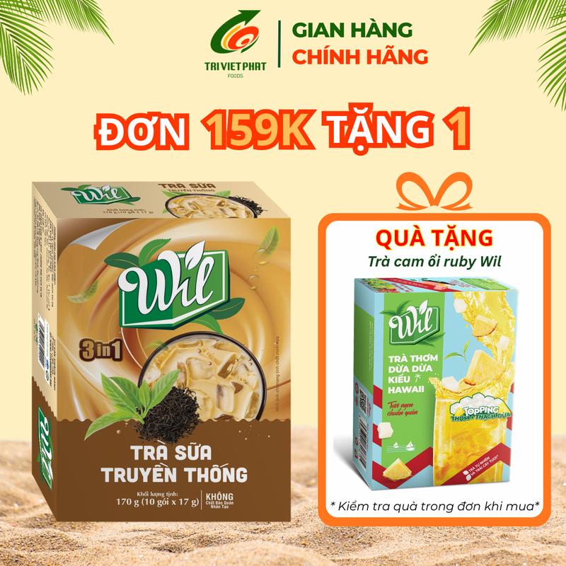 Trà sữa truyền thống Wil hòa tan 3 in 1 hộp 170g (10 gói x 17g)