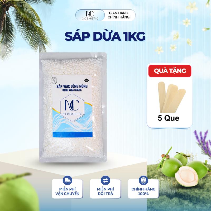 NC COSMETICS Sáp Wax Lông Sữa Dừa Cao Cấp 1kg - Chuyên Dụng Cho Spa - An Toàn & Thơm Mịn - Dạng Hạt Tiện Lợi - Mật Ong Vitamin E - Tinh Chất Hoa Oải Hương