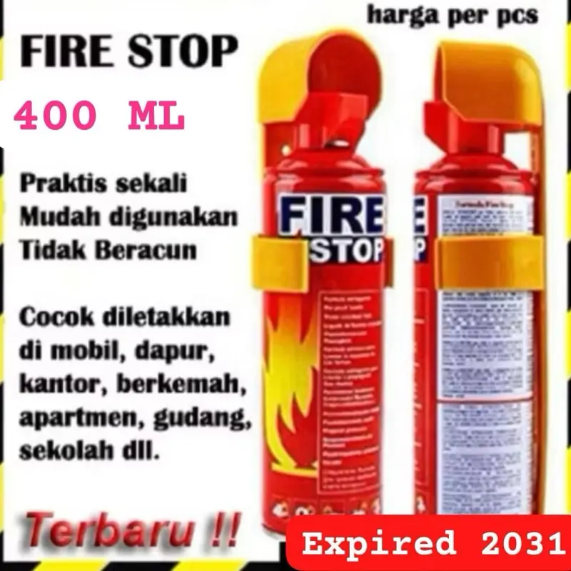 FIRE STOP / CAIRAN PEMADAMI MINI 400MLRQCUN API APAR MOBIL RUMAH KANTOR GUDANG