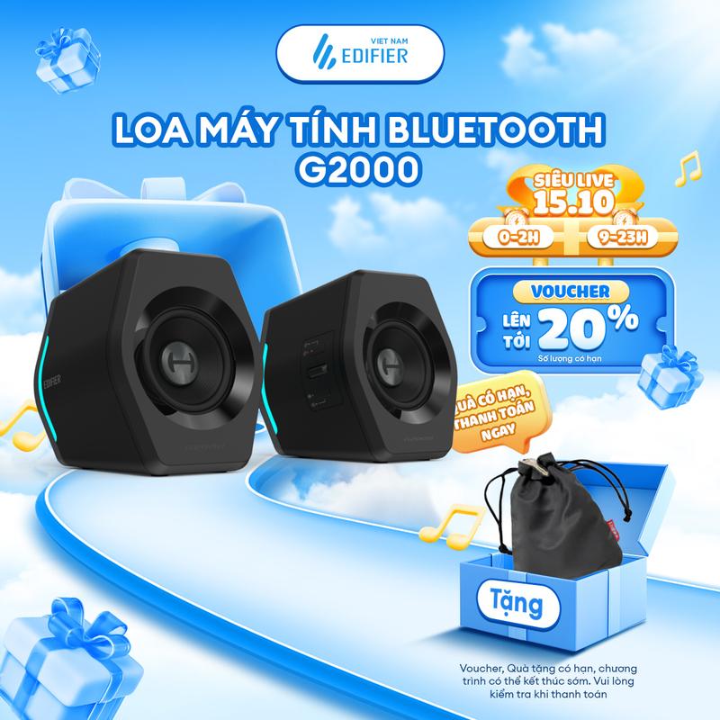Loa máy tính Bluetooth EDIFIER G2000/G2000 PRO Đèn led RGB - Công suất 32W Kèm cổng kết nối USB/ AUX | Hàng chính hãng Bảo Hành 15 Tháng Củ Loa Nghe Nhạc Kem
