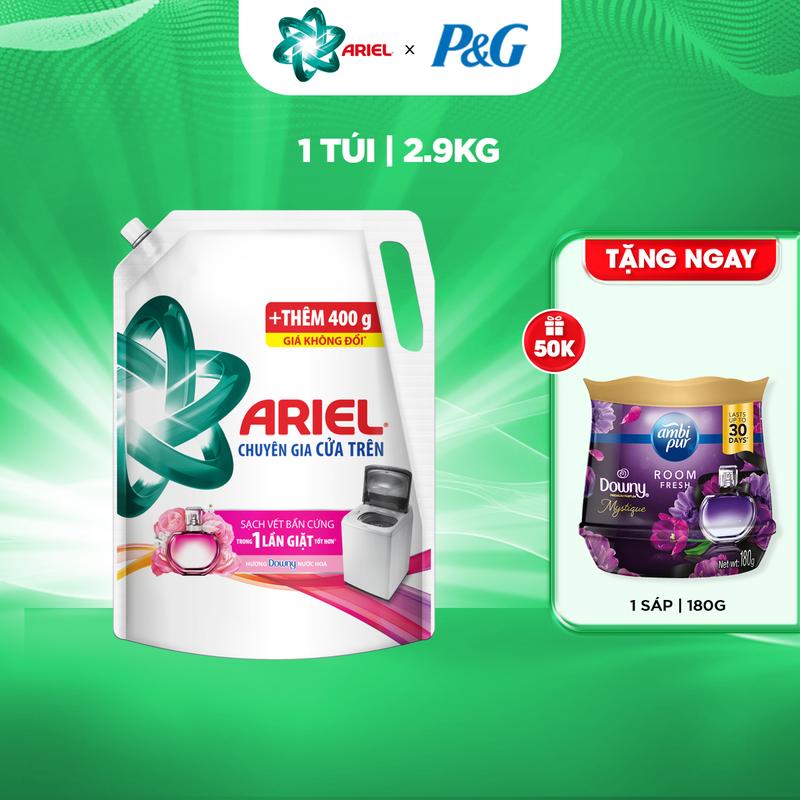 [Mua 1 tặng 1] Túi Nước giặt Ariel 2.3kg/2.5kg/2.7kg/2.9kg Cửa Trên/ Cửa Trước các mùi hương tặng Sáp thơm AMBI PUR 180G Đam Mê/ Huyền Bí