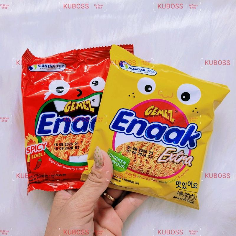 MÌ GÀ VÀNG và MÌ ĐỎ ỚT ENAAK - MV:1Hộp 24gói - 1gói 30g - MĐ:1Lốc 20gói - 1gói 28g